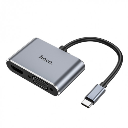 hoco HB30 Convertisseur multifonction USB-C / Type-C HDTV+VGA+USB3.0+PDHUD (ternir) SH801A1209-36