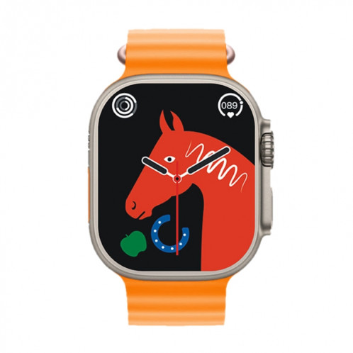 Montre intelligente à écran IPS KD99 Ultra 1,99 pouces, prise en charge de la surveillance de la fréquence cardiaque et de l'oxygène sanguin/modes sportifs (or + orange) SH801B1208-38