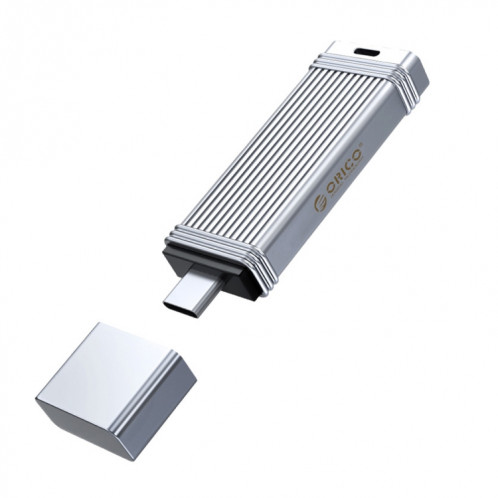 Clé USB ORICO, lecture : 100 Mo/s, écriture : 50 Mo/s, mémoire : 32 Go, port : Type-C (argent). SO302A16-311