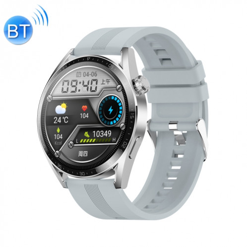 Ochstin 5HK3 Plus Montre intelligente Bluetooth à écran rond de 1,36 pouces, bracelet : silicone (argent) SO301B303-311