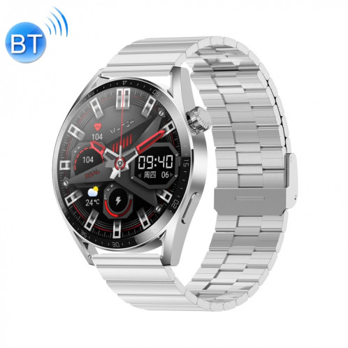 Ochstin 5HK3 Plus Montre intelligente Bluetooth à écran rond de 1,36 pouces, bracelet : acier inoxydable (argent) SO303B896-311