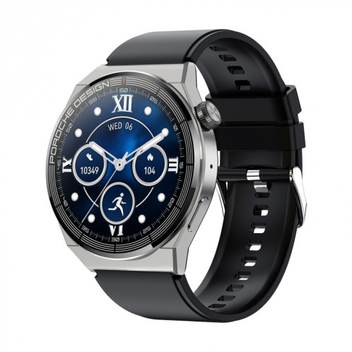 Ochstin 5HK46P Montre intelligente avec bracelet en silicone à écran rond de 1,36 pouces avec fonction d'appel Bluetooth (argent + noir) SO801B1904-312