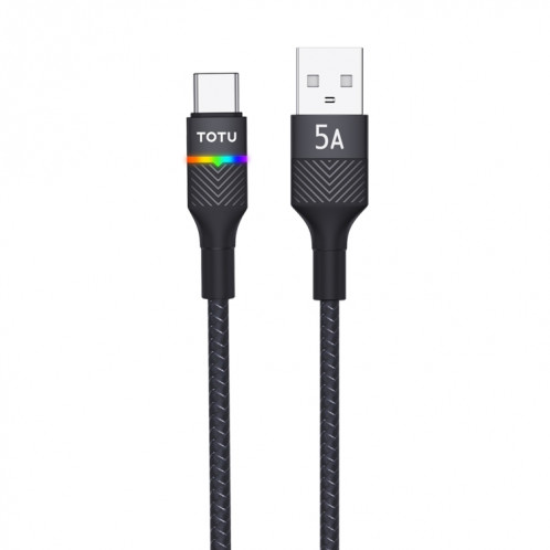 TOTU BT-020 Journey Series Câble de données de lumière respiratoire coloré USB vers Type-C, longueur : 1,5 m (noir) ST801A520-37