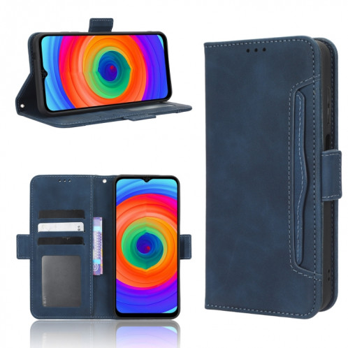 Pour Ulefone Note 14 Skin Feel Veau Texture Card Slots Étui de téléphone en cuir (Bleu) SH529D1370-37