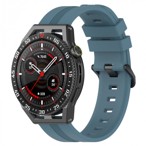 Pour Coros Apex 46mm/Apex Pro/Ticwatch Pro 3 Bracelet de montre en silicone de couleur unie verticale de 22mm (bleu roche) SH501J590-37