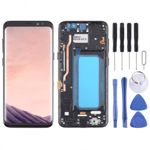 Écran LCD TFT pour Samsung Galaxy S8 + SM-G955 Digitizer Assemblage complet avec cadre (Noir) SH302A750-37