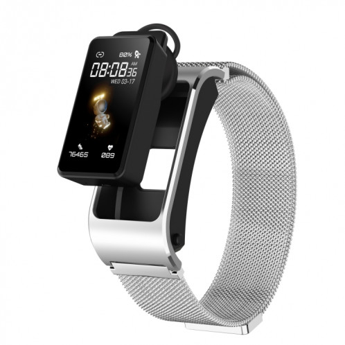 H21 1,14 pouces Steel Band Earphone Amovible Smart Watch Support Mesure de la température / Appel Bluetooth / Commande vocale (Argent) SH001C1916-310