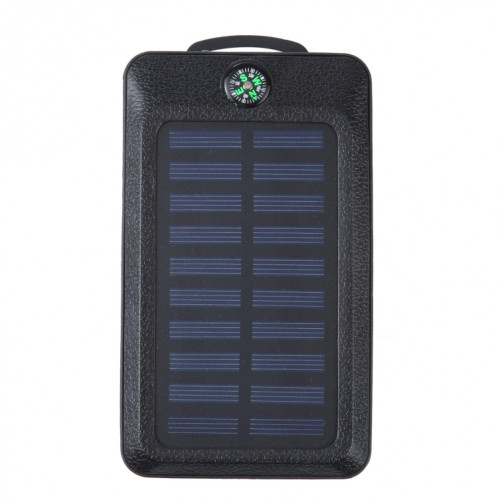 Banque d'alimentation USB à énergie solaire 20000 mAh avec boussole (noir) SH901A356-36