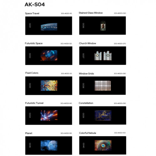 Godox AK-S04 Ensemble de diapositives de collection de transparents 10 en 1 pour kit de projection Godox AK-R21 SG150496-35