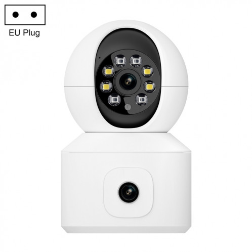 ESCAM QF010 2x2MP double objectif double écran Surveillance caméra WiFi prise en charge de la voix et de la détection de mouvement bidirectionnelles (prise ue) SE801A1388-310