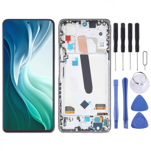 Écran LCD OLED pour Xiaomi 11X Pro Digitizer Assemblage complet avec cadre (Argent) SH603C1866-36