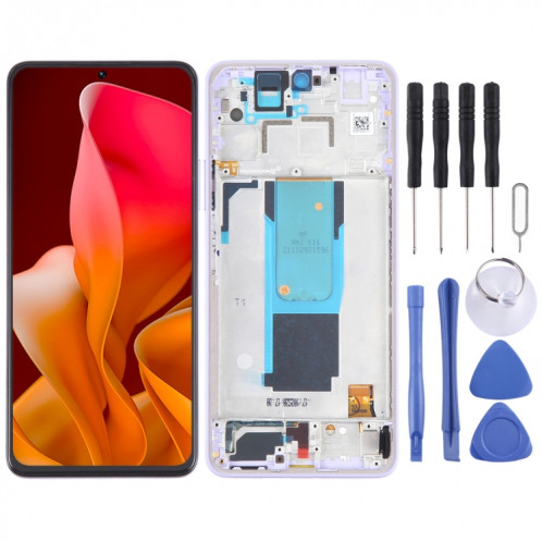 Écran LCD pour Xiaomi 11i HyperCharge 5G Digitizer Assemblage complet avec cadre (Violet) SH802C1040-36