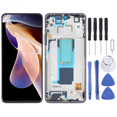 Écran LCD pour Xiaomi Redmi Note 11 Pro + 5G Numériseur Assemblage complet avec cadre (Vert) SH803A1579-36