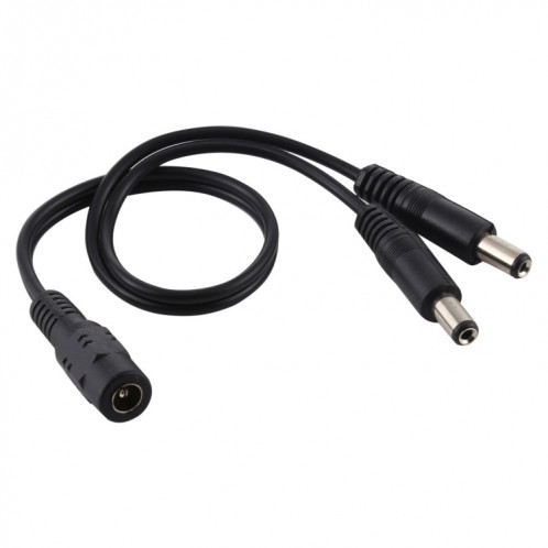 5,5 x 2,1 mm 1 à 2 prise femelle à mâle adaptateur répartiteur d'alimentation CC, longueur du câble: 30 cm (noir) SH101A822-34