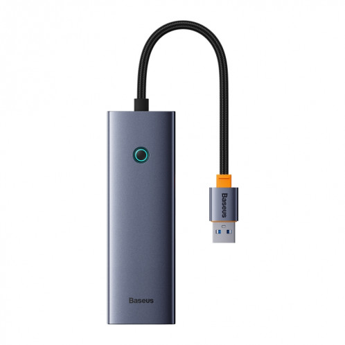 Adaptateur Baseus Flite Series 4 en 1 USB-A vers USB 3.0x3 + RJ45 HUB (Gris sidéral) SB401A258-38
