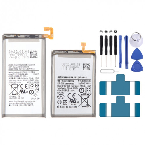 EB-BF900ABU EB-BF901ABU 1 paire 2245mAh 2130mAh Remplacement de la batterie pour Samsung Galaxy Fold 5G / Fold SM-F900F SH86021367-30