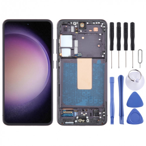 Pour Samsung Galaxy S23 SM-S911B écran LCD d'origine numériseur assemblage complet avec cadre SH0112371-37