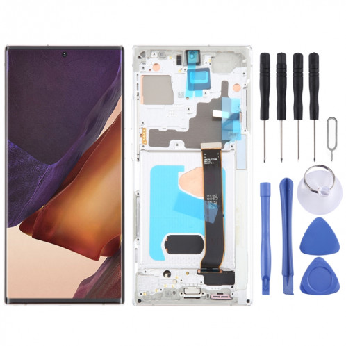 Pour Samsung Galaxy Note20 Ultra 5G SM-N986B 6,78 pouces OLED LCD Écran Numériseur Assemblage Complet avec Cadre (Argent) SH901S570-38
