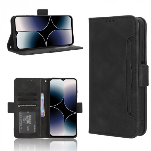 Pour Ulefone Note 16 Pro Skin Feel Veau Texture Card Slots Étui de téléphone en cuir (Noir) SH601B537-36
