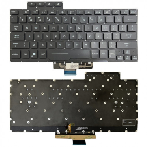 Pour ASUS ROG G14 Zephyrus GA401 GA401I US Version clavier d'ordinateur portable rétro-éclairé (noir) SH801A27-36