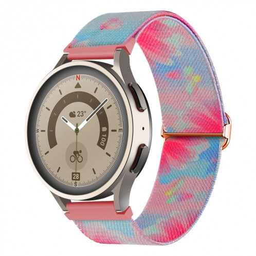 Pour Coros Apex Pro / Apex 46mm 22mm Bracelet de montre à boucle tissée en nylon coloré peint (fleur papillon) SH301B1637-37