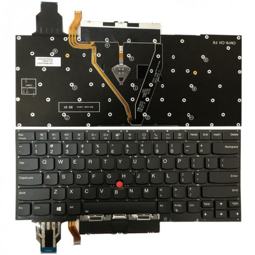 Pour Lenovo ThinkPad X1 Yoga 5th Gen 20UB US Version clavier d'ordinateur portable rétroéclairé avec bouton Touchpad (noir) SH902B1355-35