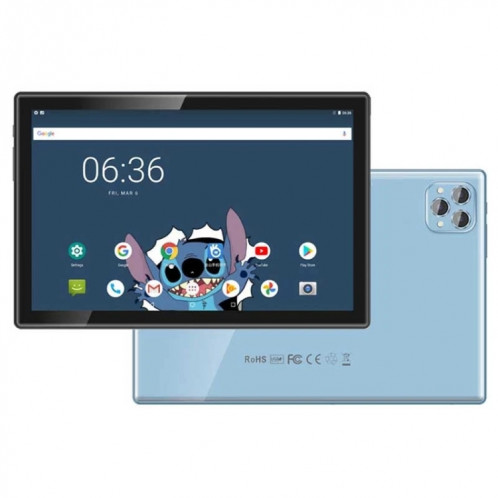 Tablette PC BDF P50 4G LTE 10,1 pouces, 8 Go + 256 Go, Android 12 MTK6762 Octa Core, prise en charge double SIM, (bleu) SB901A1787-310
