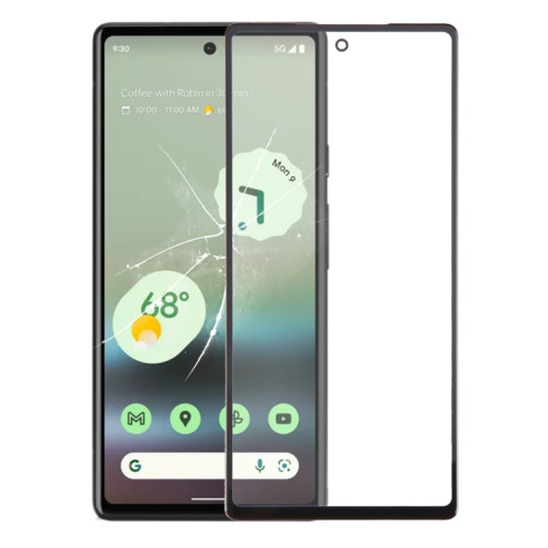 Pour Google Pixel 6a lentille extérieure en verre avec adhésif optiquement transparent OCA SH45031073-37