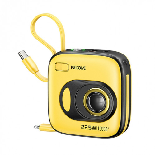 WK WP-31 Vintage Camera II Series 10 000 mAh 22,5 W Banque d'alimentation à charge ultra rapide avec câble (jaune) SW701D67-33