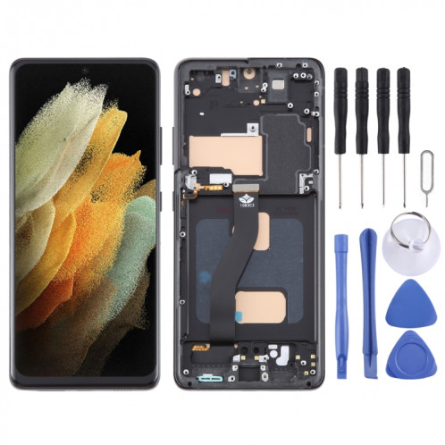 Pour Samsung Galaxy S21 Ultra 5G SM-G998B TFT LCD écran numériseur assemblage complet avec cadre, ne prenant pas en charge l'identification par empreinte digitale SH2608635-37
