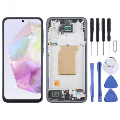 Pour Samsung Galaxy A35 SM-A356B TFT LCD écran numériseur assemblage complet avec cadre, ne prenant pas en charge l'identification par empreinte digitale SH26101923-37