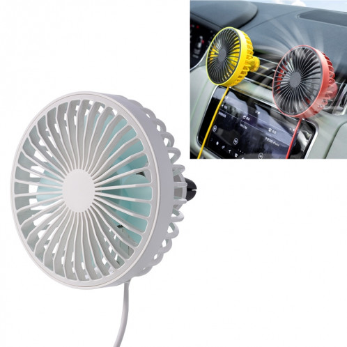 F829 Ventilateur de refroidissement électrique de sortie d'air de voiture portable avec lumière LED (blanc) SH701B1308-314