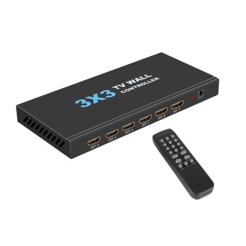 NK-330 3x3 4K 9 écran HDMI DVI TV contrôleur mural vidéo séparateur multi-écran processeur épisseur, Type de prise: prise AU (noir) SH202A1725-38