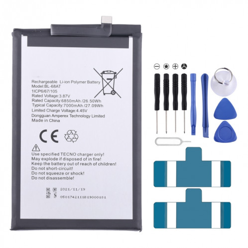 Pour le remplacement de la batterie Tecno Pova 2 LE7 SH57021206-34