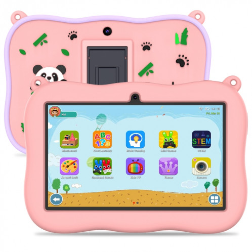 Tablette PC pour enfants K7 Pro Panda 7 pouces WiFi, 2 Go + 32 Go, Android 13 Allwinner A100 Quad Core CPU Support Google Play (rose) SH401A628-36