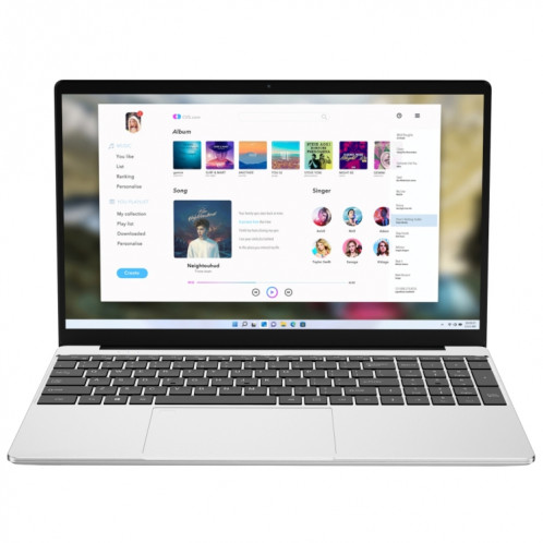 Ordinateur portable GXMO F152G 15,6 pouces, 16 Go + 512 Go, Windows 11 Intel Alder Lake N95 Quad Core, prise en charge du déverrouillage par empreinte digitale (argent) SG701A1892-312