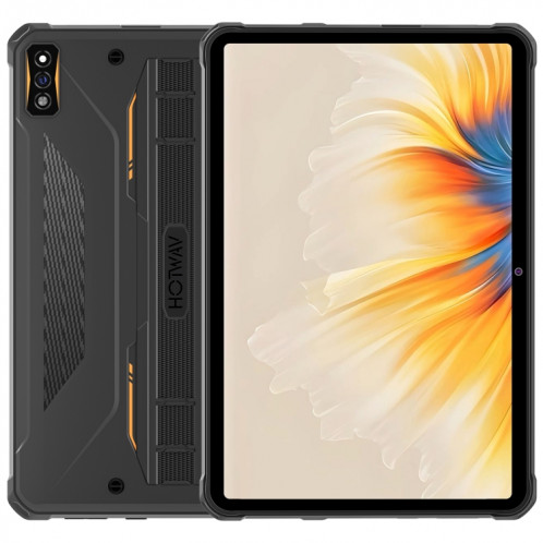  Tablette robuste HOTWAV Tab R7, 6 Go + 256 Go, 10,1 pouces Android 13 Unisoc Tiger T606 Octa Core 4G, version mondiale avec Google Play (noir orange) SH001B1607-312