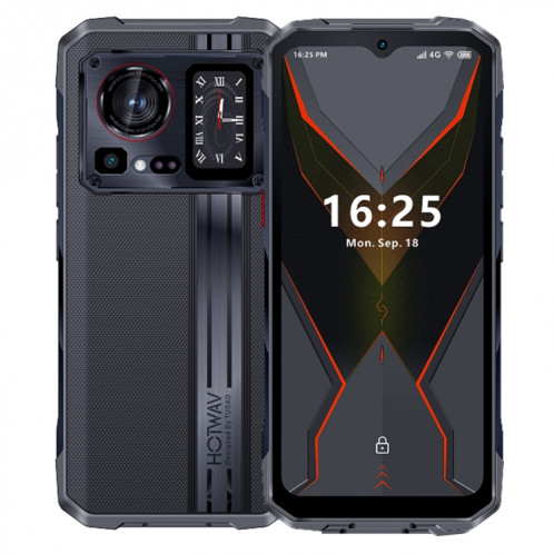  HOTWAV Cyber ​​15, 12 Go + 256 Go, téléphone robuste IP68/IP69K, 10800 mAh, 6,6 pouces Android 13 MediaTek MT6789 Helio G99 Octa Core, réseau : 4G, NFC, OTG (Knight Black) SH401B1179-316