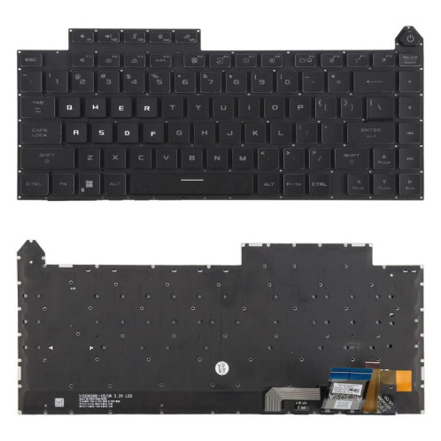 Clavier rétroéclairé coloré pour ordinateur portable Asus ROG Strix G16 G614 G614JU G634 G634JY 2023 (version américaine) (noir) SH701A956-35