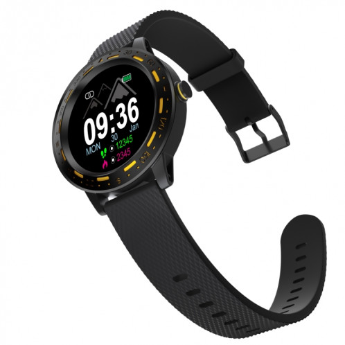 S18 1,3 pouces écran TFT IP67 Bracelet de montre intelligente étanche, moniteur de sommeil de soutien / moniteur de fréquence cardiaque / surveillance de la pression artérielle (noir jaune) SH001A900-313