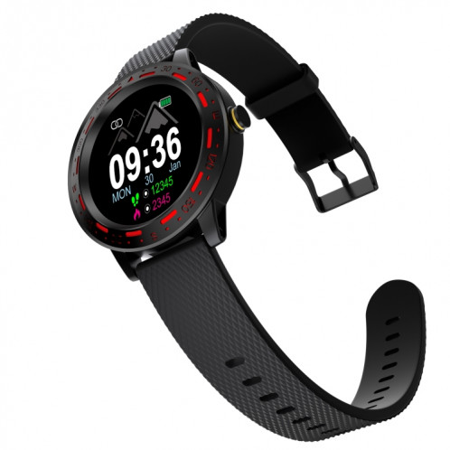 S18 1,3 pouces écran TFT IP67 Bracelet de montre intelligente étanche, moniteur de sommeil de soutien / moniteur de fréquence cardiaque / surveillance de la pression artérielle (noir rouge) SH001B890-313