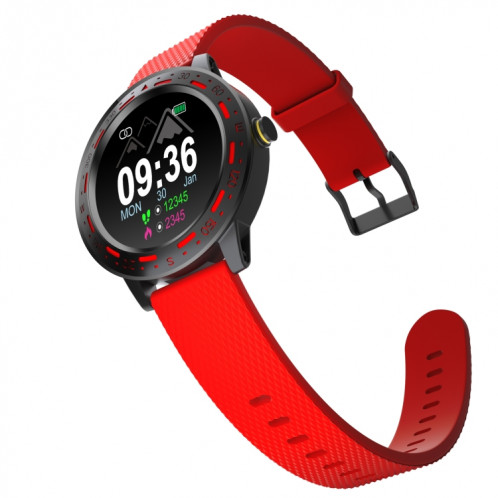 S18 1,3 pouces écran TFT IP67 Bracelet de montre intelligente étanche, moniteur de sommeil de soutien / moniteur de fréquence cardiaque / surveillance de la pression artérielle (rouge) SH001C629-313