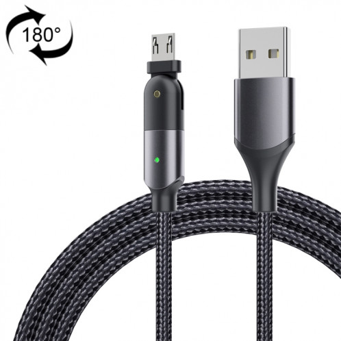 FXCM-WYA0G 2.4A USB vers Micro USB Câble de charge coude rotatif à 180 degrés, longueur: 2 m (gris) SH002A1635-316