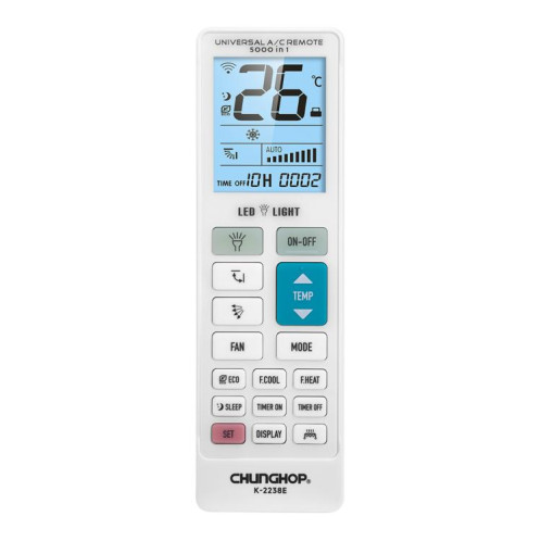 Télécommande universelle pour climatiseur CHUNGHOP K-2238E avec fonction d'apprentissage SC1724287-34