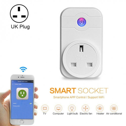 Alexa SWA1 10A Home Automation Sans Fil Smart WiFi Socket, Soutien Smartphone Télécommande et Interrupteur de synchronisation, UK Plug SA235C667-312