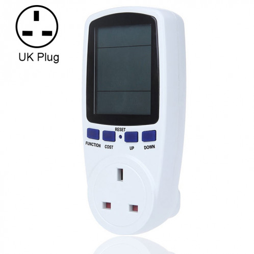 AC 230-250V 50Hz Max 13A LCD Affichage Compteur D'énergie Watt Volt Tension Analyseur De Puissance Automatique Moniteur D'électricité Analyseur Puissance, Prise UK SH263C1584-37