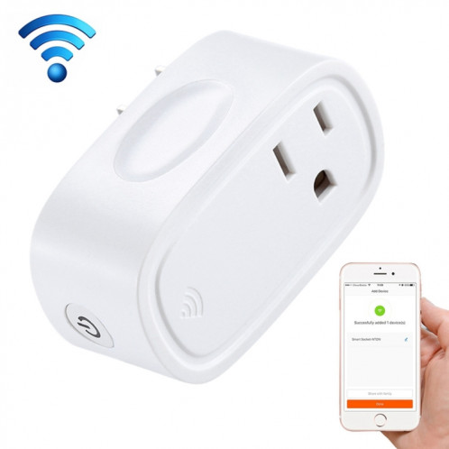 JH-G09U 15A 2.4GHz Contrôle WiFi Hubless Smart Home Prise de courant Fonctionne avec Alexa et Google Home, AC 100-240 V, US Plug (Blanc) SJ787W1054-311