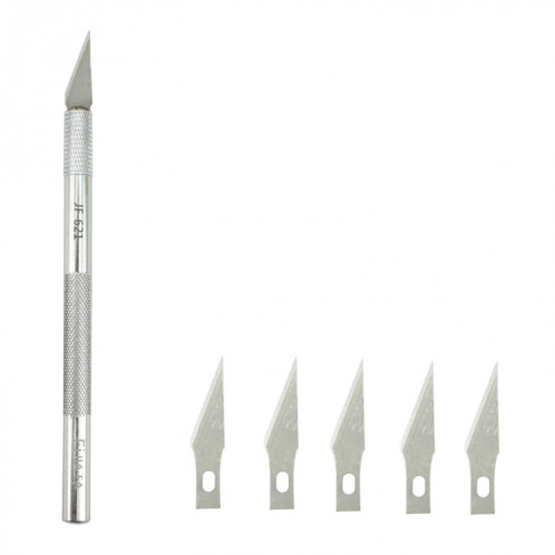 Jiafa JF-621 couteau à découper en métal professionnel outil de réparation de téléphone mobile avec 6 lames (argent) SJ88721225-38
