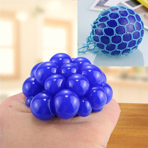 5cm Anti-Stress Visage Reliever Grape Ball Extrusion Humeur Squeeze Relief Sain Drôle Tricky Vent Jouet avec Anneau Suspendu (Bleu) SH409L563-34