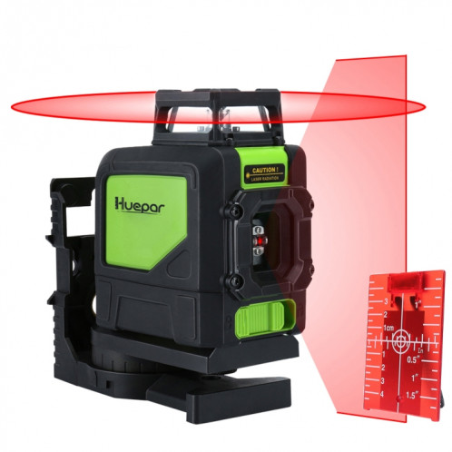 901CR H360 degrés / V130 degrés Niveau laser couvrant les murs et les sols 5 lignes faisceau rouge IP54 étanche à l'eau / à la poussière (rouge) SH285R1887-36